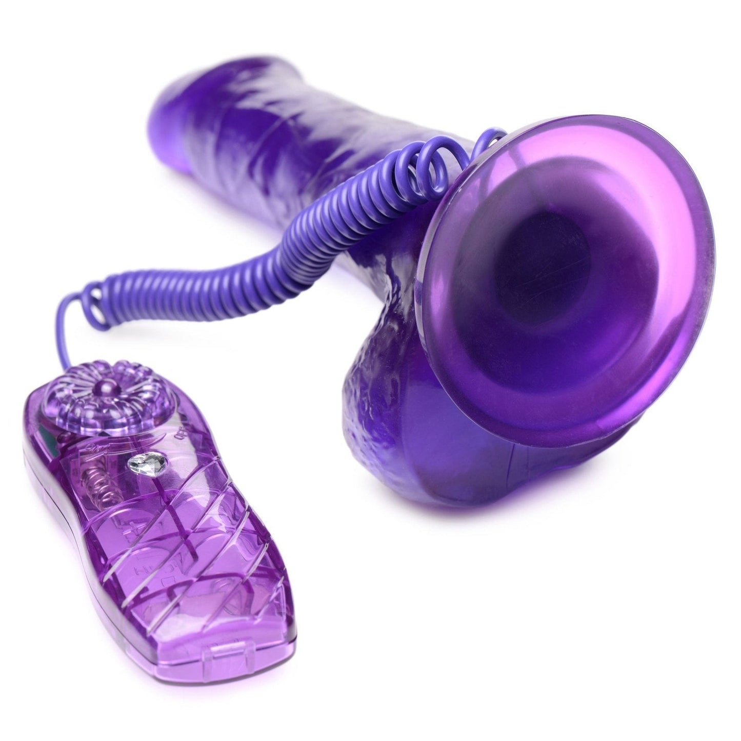 7.5 Inch Suction Cup Vibrating Dildo - Purple