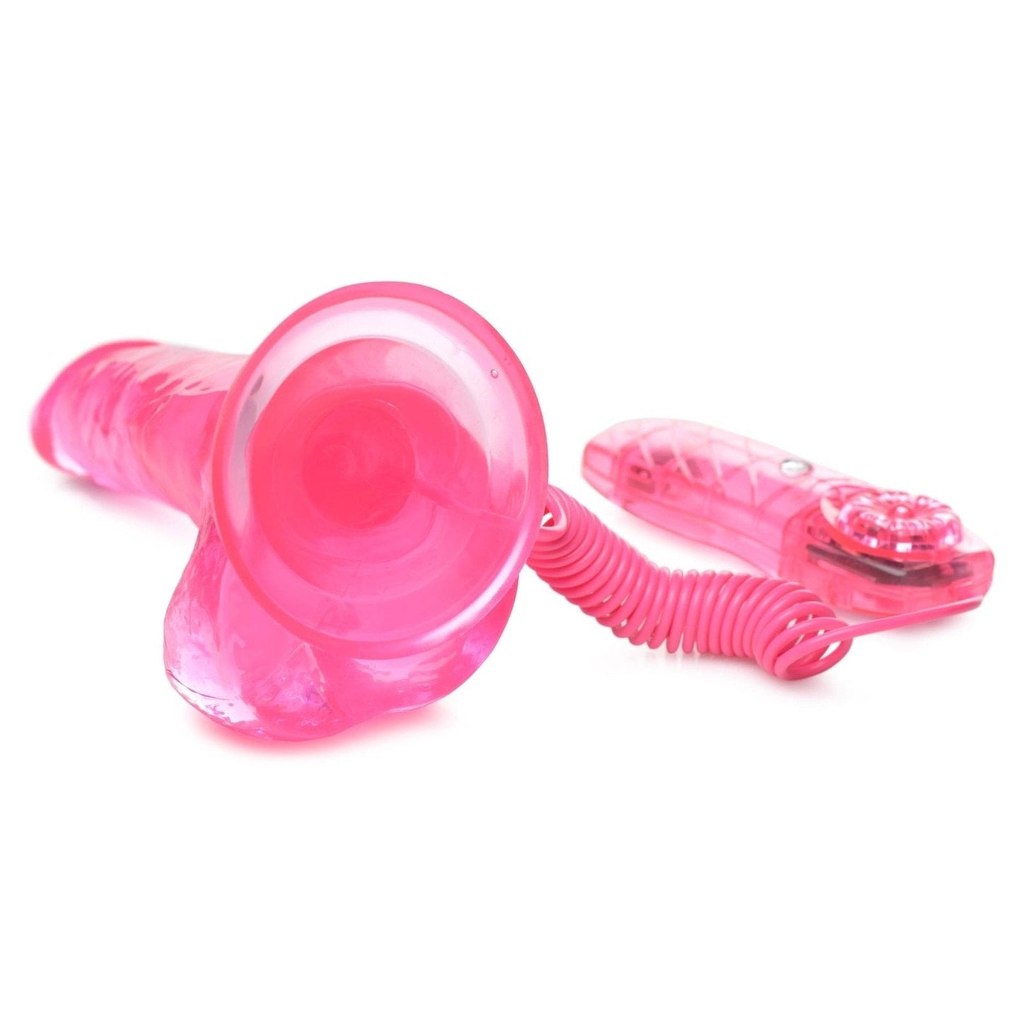 7.5 Inch Suction Cup Vibrating Dildo - Pink