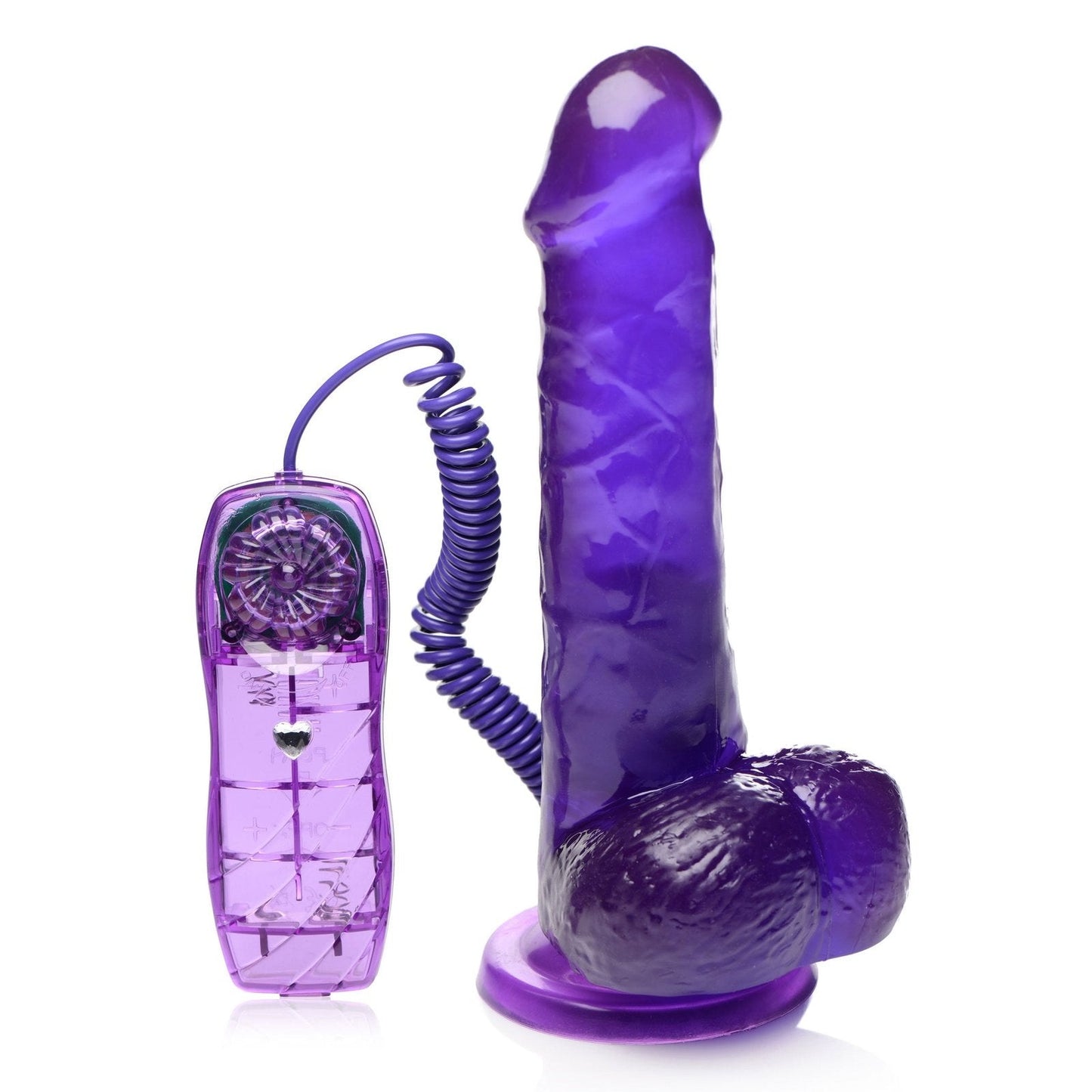 7.5 Inch Suction Cup Vibrating Dildo - Purple
