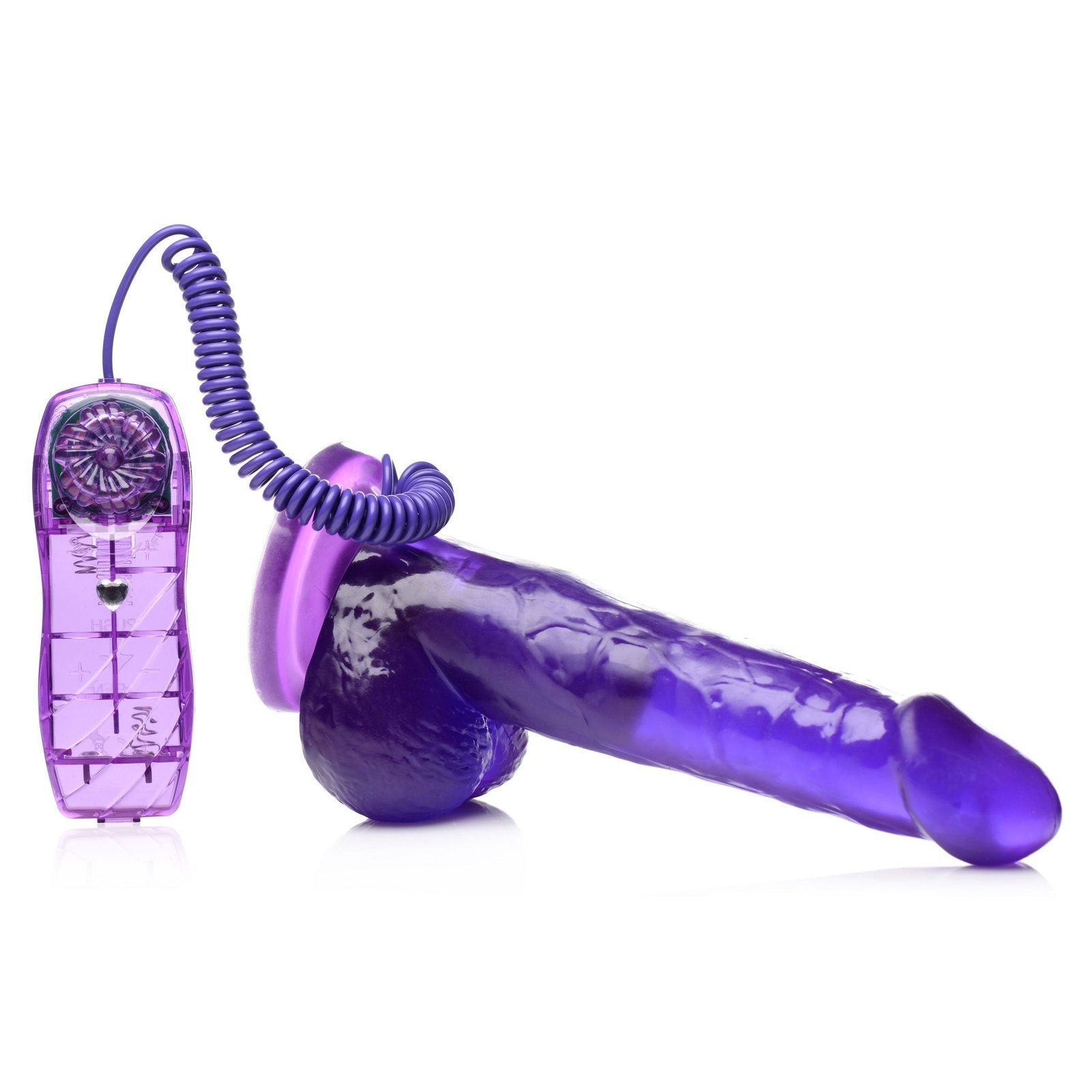 7.5 Inch Suction Cup Vibrating Dildo - Purple