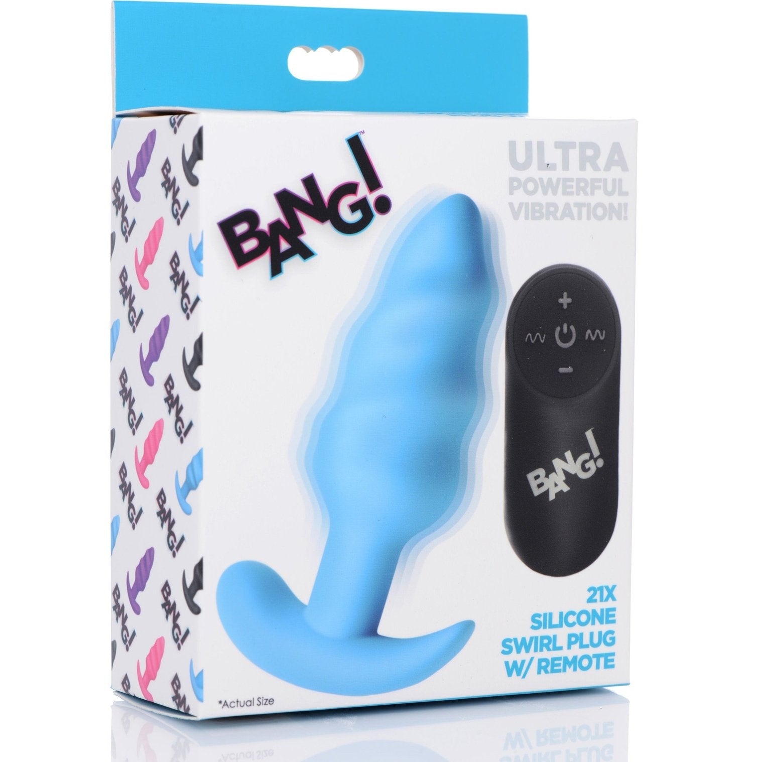 Remote Control 21x Vibrating Silicone Swirl Butt Plug