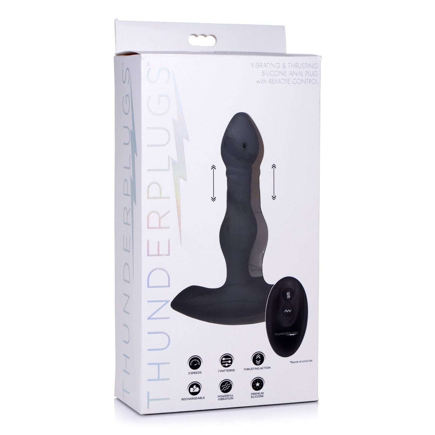 Vibrating And Thrusting Remote Control Silicone Anal Plug