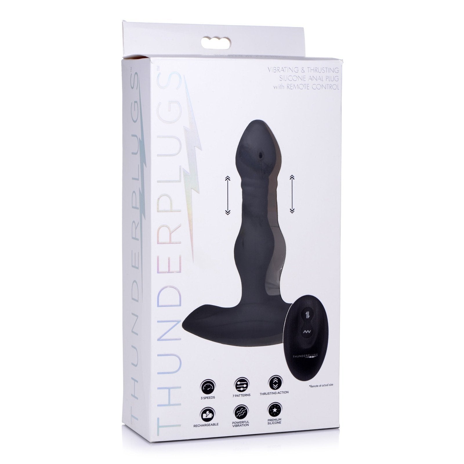 Vibrating And Thrusting Remote Control Silicone Anal Plug