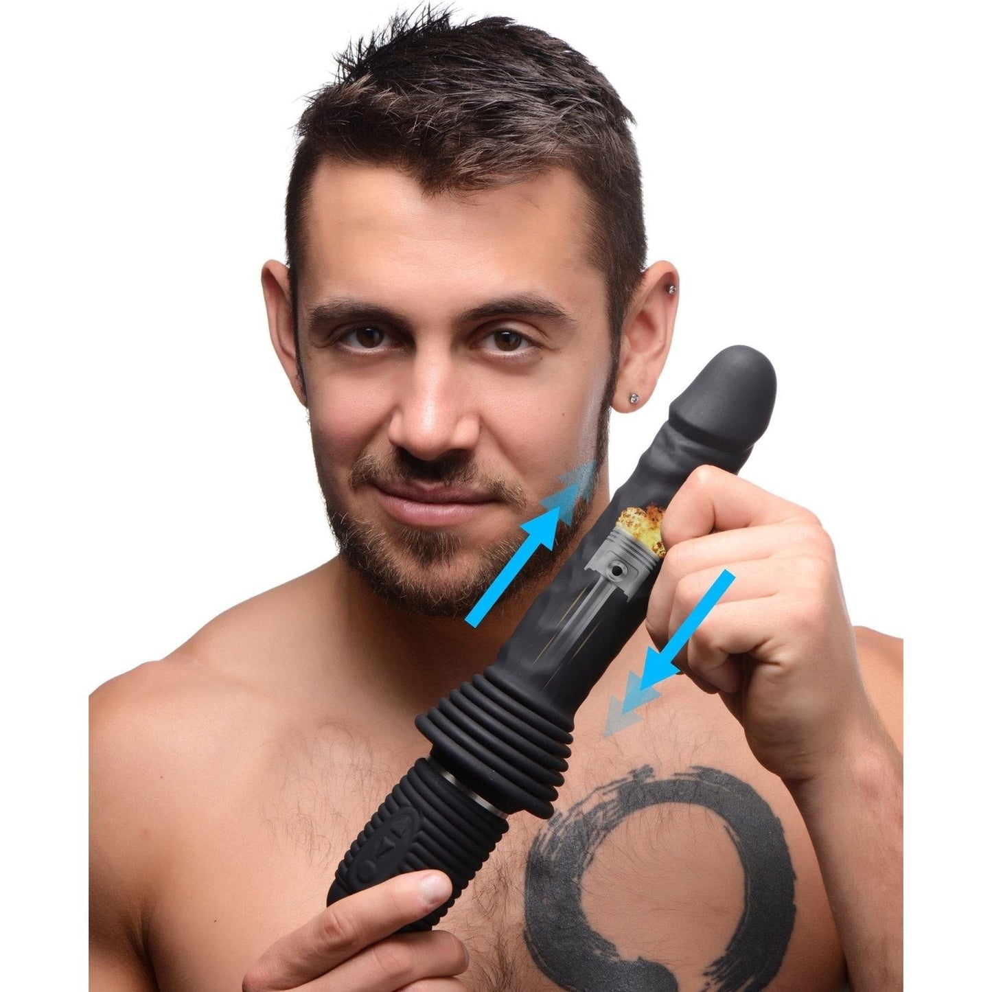 10x Silicone Vibrating And Thrusting Dildo