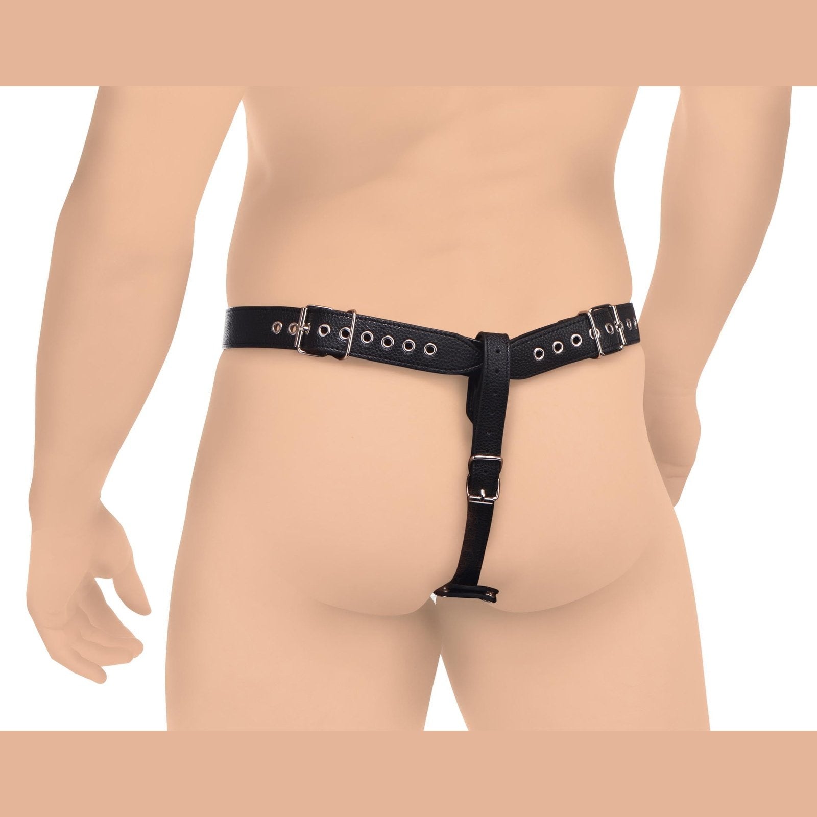 Male Chastity Harness With Silicone Anal Plug