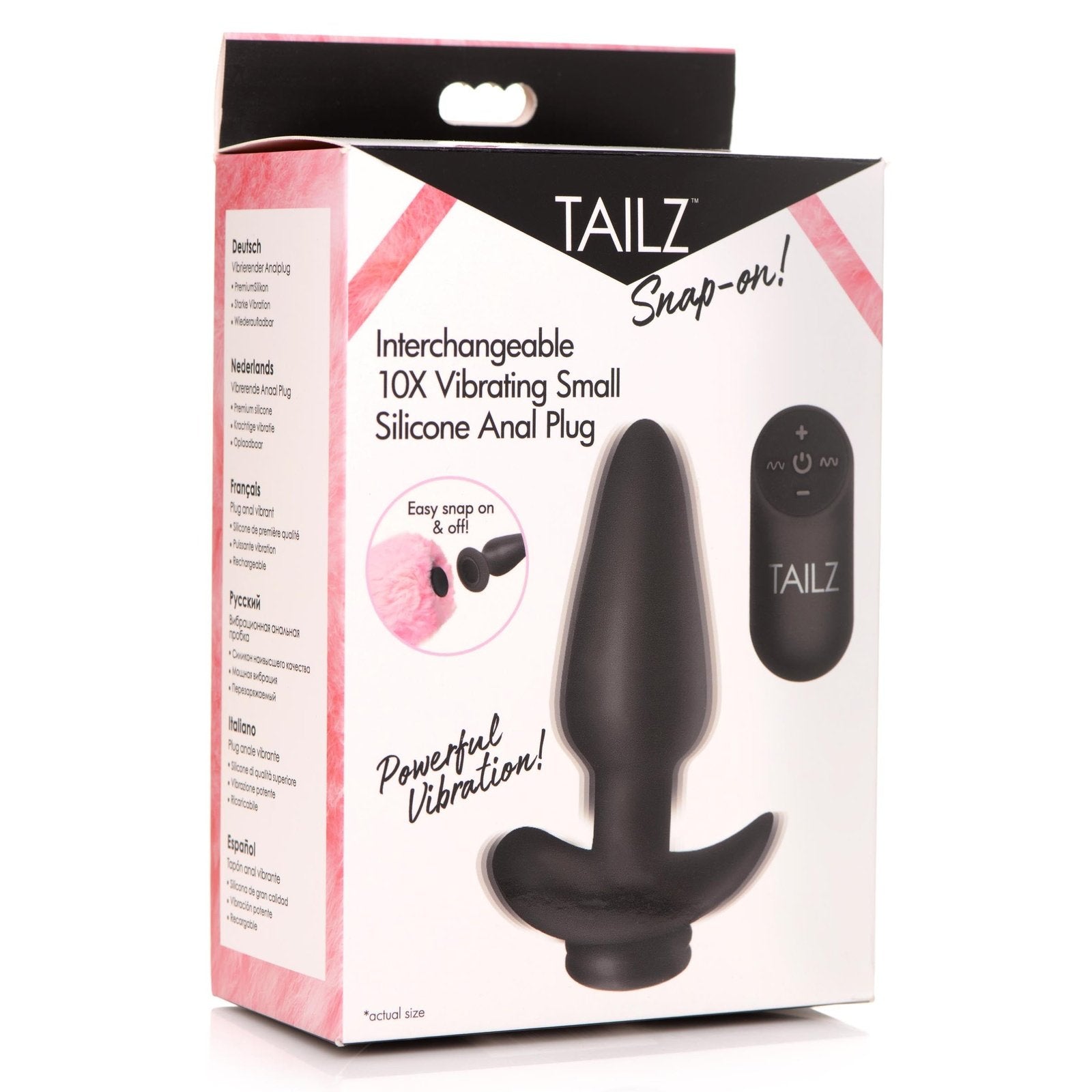 Interchangeable 10x Vibrating Silicone Anal Plug With Remote