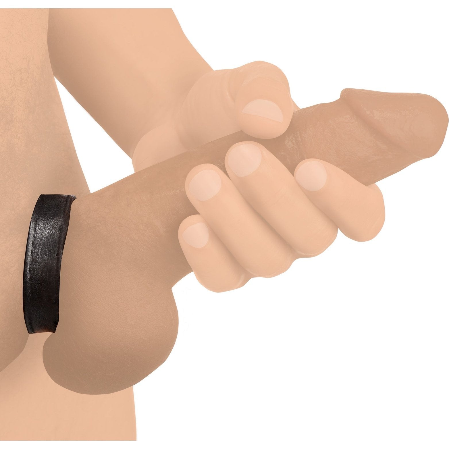 Leather And Velcro Cock Ring