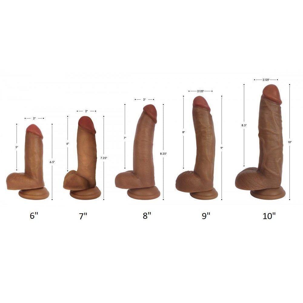 Jock Dark Bareskin Dildo With Balls - Inch