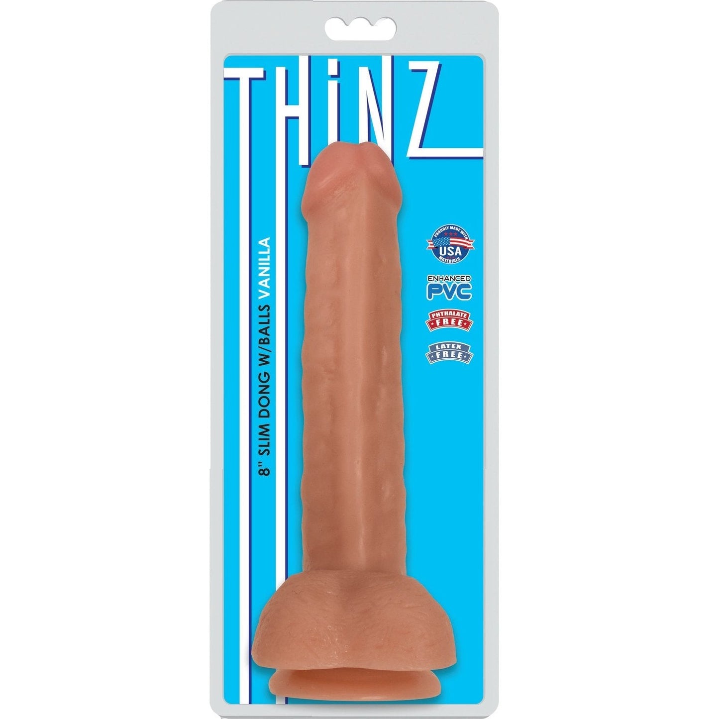 Thinz 8 Inch Slim Dildo With Balls