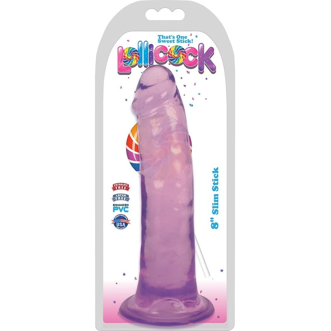 8 Inch Slim Stick Grape Ice Dildo