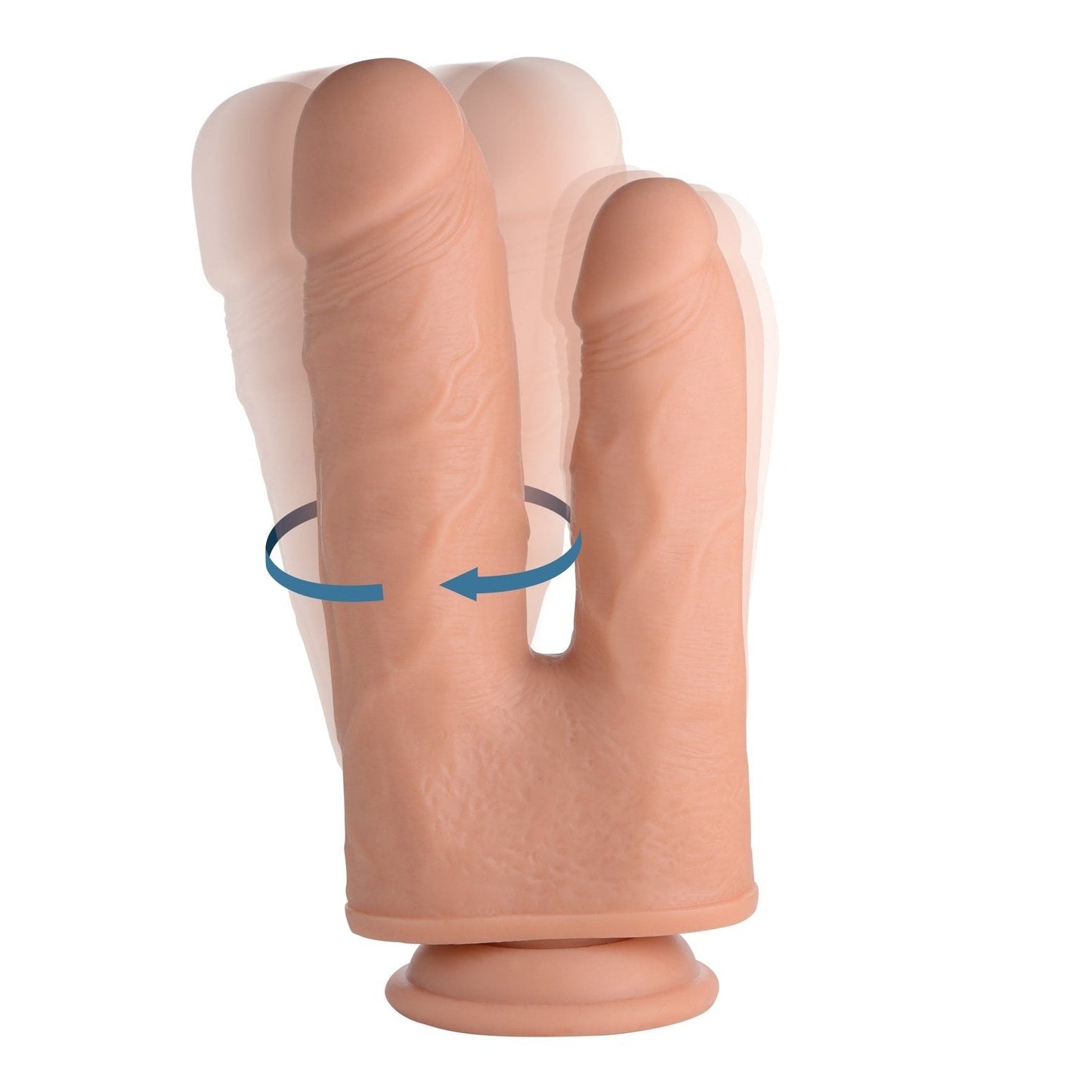 Vibrating And Rotating Remote Control Silicone Double Dildo