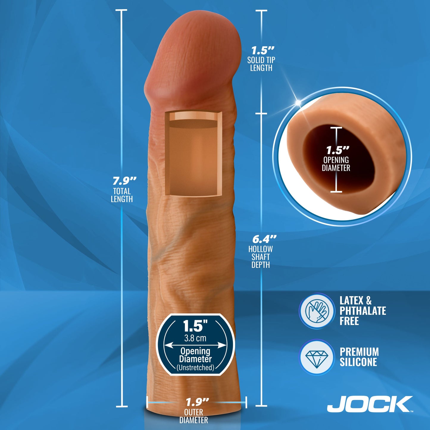 Enhancers 1.5" Silicone Penis Extension Sleeve - Medium