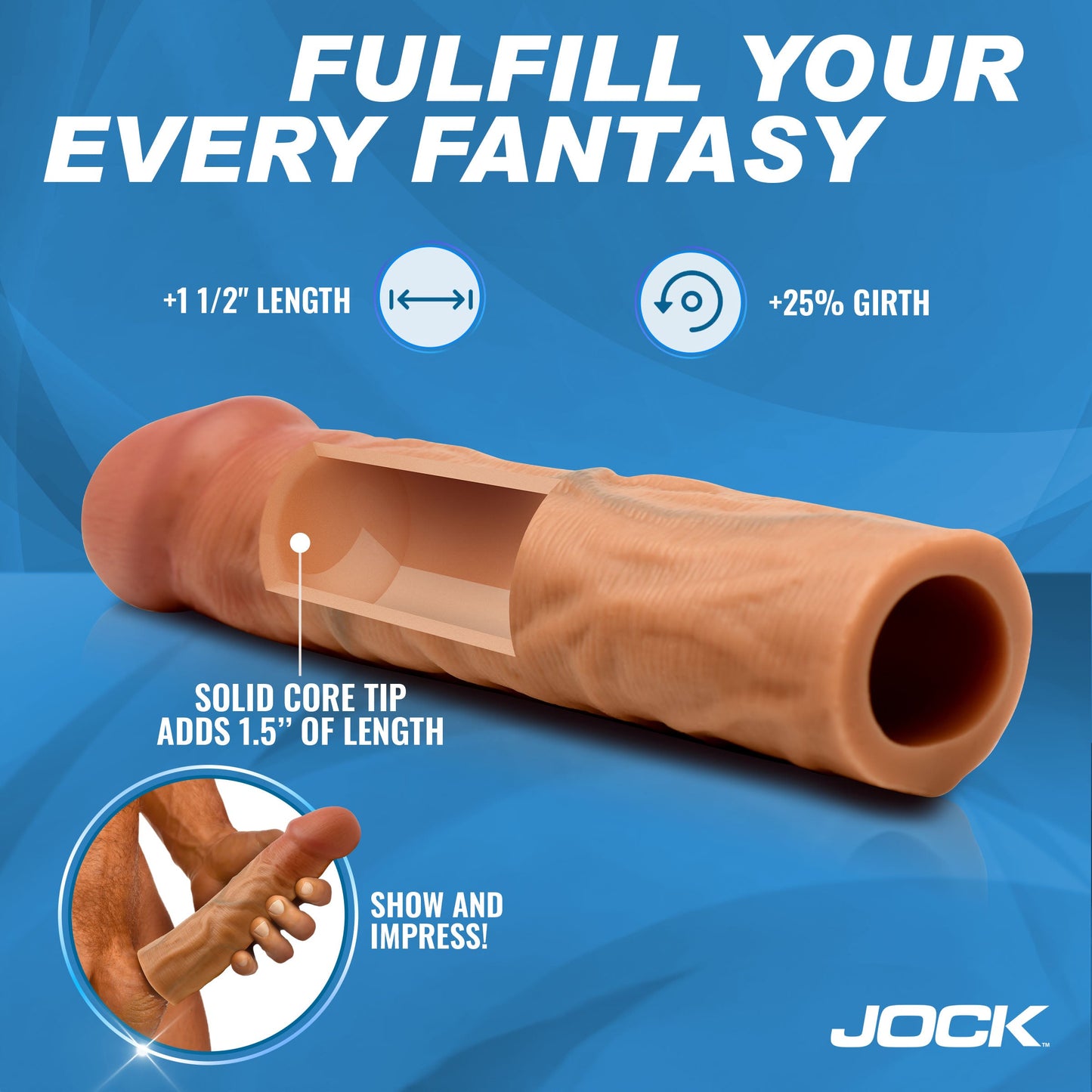 Enhancers 1.5" Silicone Penis Extension Sleeve - Medium