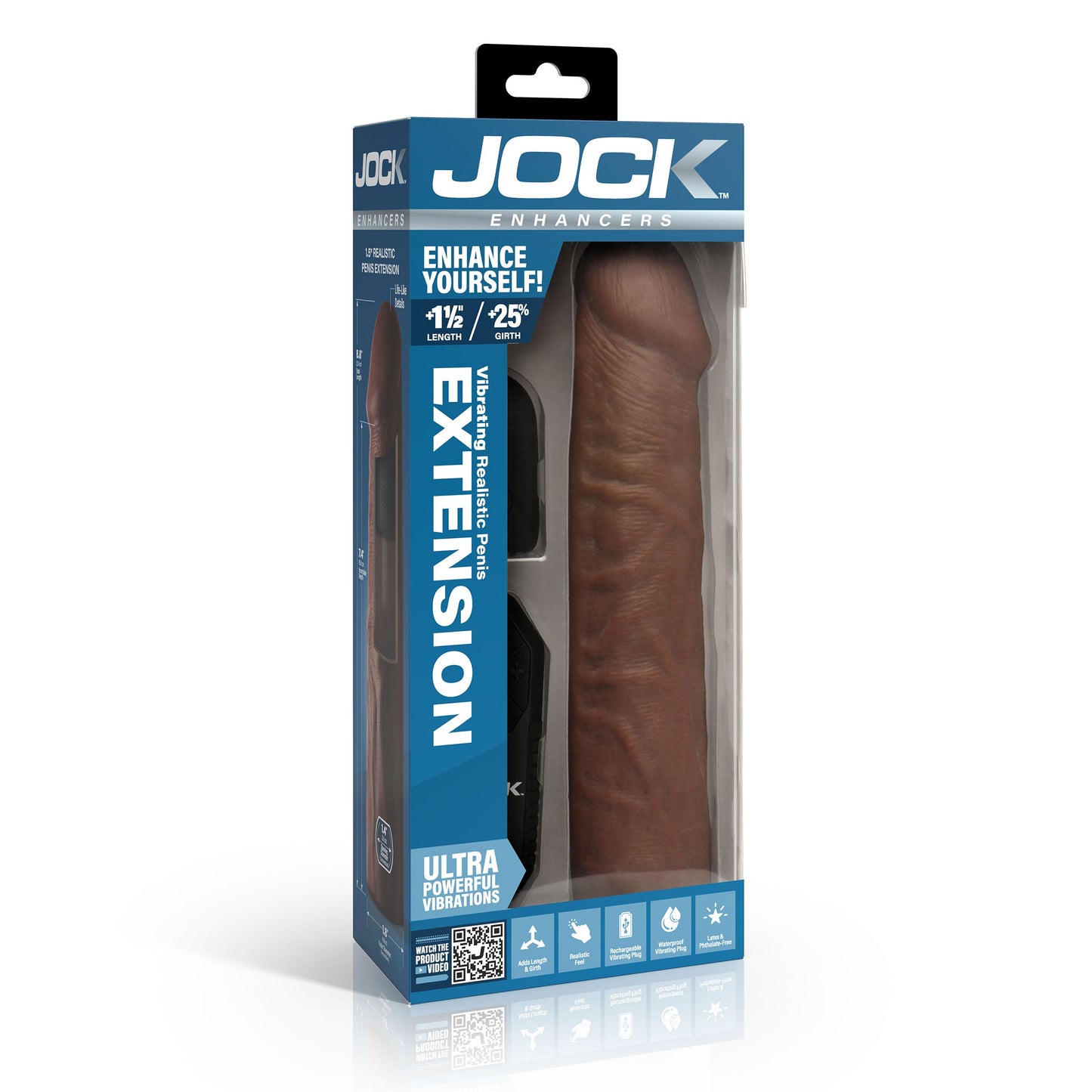 Enhancers Vibrating Penis Extension W/ Remote - Dark